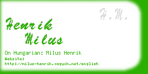 henrik milus business card